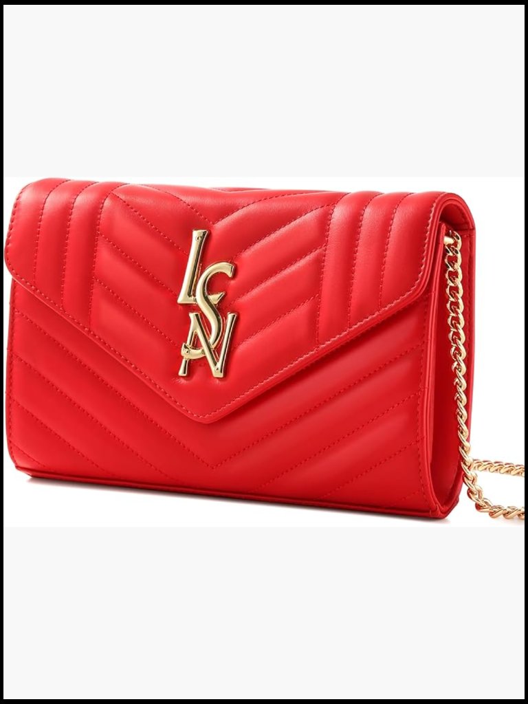 Envelope Clutch Crossbody Bag Quilted Genuine Leather Evening Party Purse With